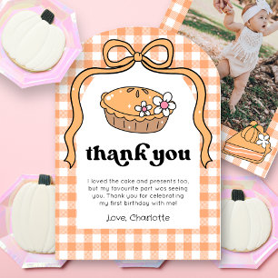 Cutie Pie Birthday Photo Thank You Card