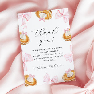 Cutie Pie Bow Pink Baby Shower Thank You Card