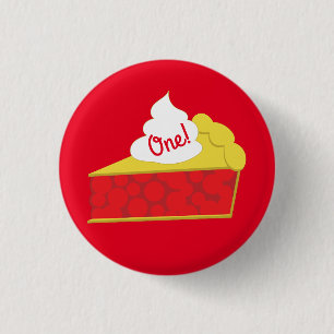 Cutie Pie Cherry 1st Birthday Party Theme 3 Cm Round Badge