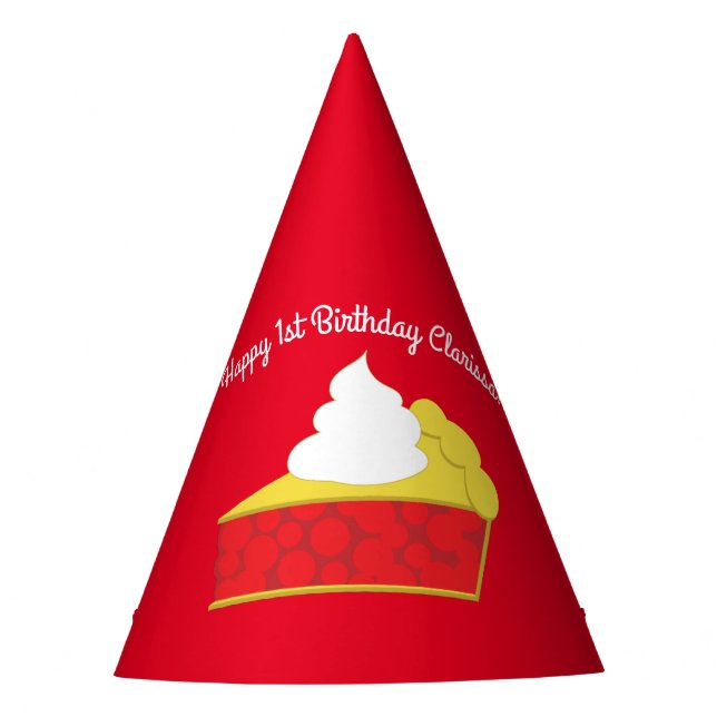 Cutie Pie Cherry 1st Birthday Party Theme Hat (Front)