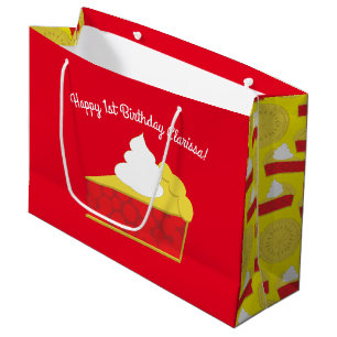 Cutie Pie Cherry Kids Birthday Party Large Gift Bag