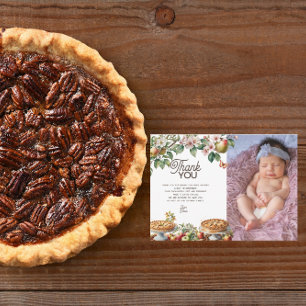 Cutie Pie Fall Autumn Baby Shower Thank You Card