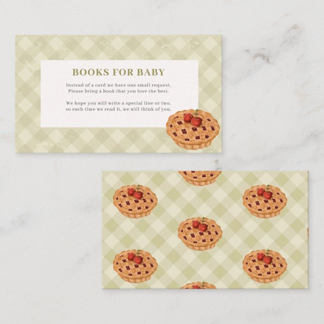 Cutie pie fall Baby shower books for baby Enclosure Card (Front/Back)