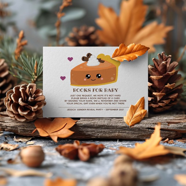 Cutie Pie Fall Baby Shower Books for Baby Enclosure Card (You’ll definitely want a piece of this cutie pie books for baby card. )