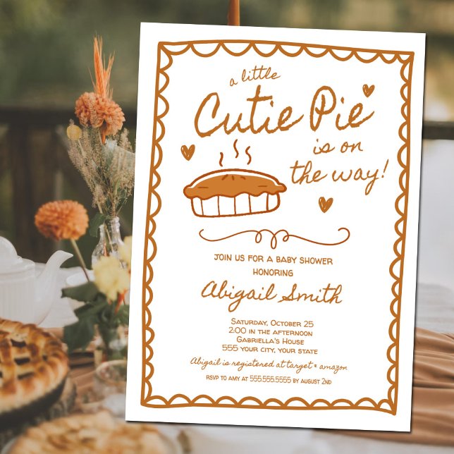 Cutie Pie Fall Baby Shower Invitation (Creator Uploaded)