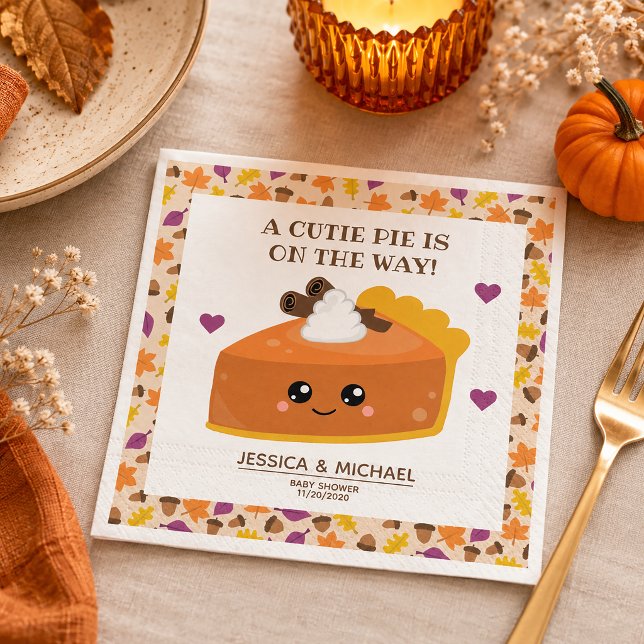 Cutie Pie Fall Baby Shower Napkin (Creator Uploaded)
