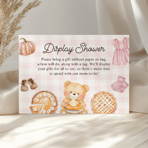 Cutie Pie Fall Girl Baby Shower Display Shower Enclosure Card