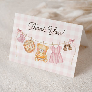 Cutie Pie Fall Girl Baby Shower Display Shower Thank You Card