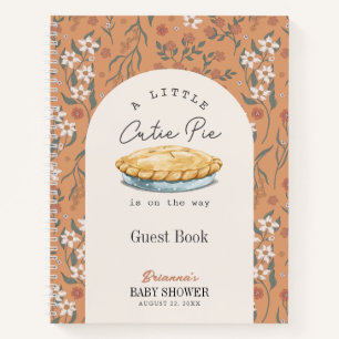 Cutie Pie Floral Girl Baby Shower Guest Book