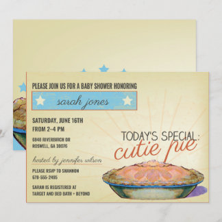 Cutie Pie gender neutral baby shower invitation