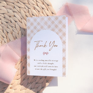 Cutie Pie Gingham Arch Fall Baby Shower Thank You Card