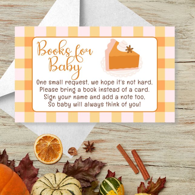 Cutie Pie Gingham Fall Baby Shower Books for Baby Enclosure Card (Cutie Pie Gingham Fall Baby Shower Books for Baby Enclosure Card)