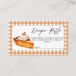 Cutie Pie Gingham Fall Baby Shower Diaper Raffle Enclosure Card
