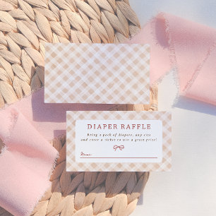 Cutie Pie Gingham Thanksgiving Fall Baby Shower Enclosure Card