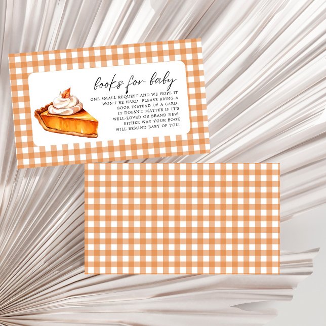 Cutie Pie GinghamFall Baby Shower Books for Baby Enclosure Card (Creator Uploaded)