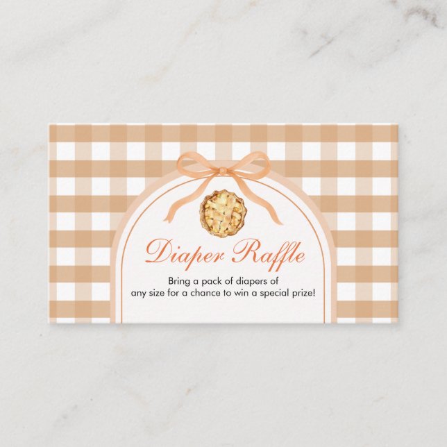 Cutie Pie is on the way Baby Shower Diaper Raffle Enclosure Card (Front)