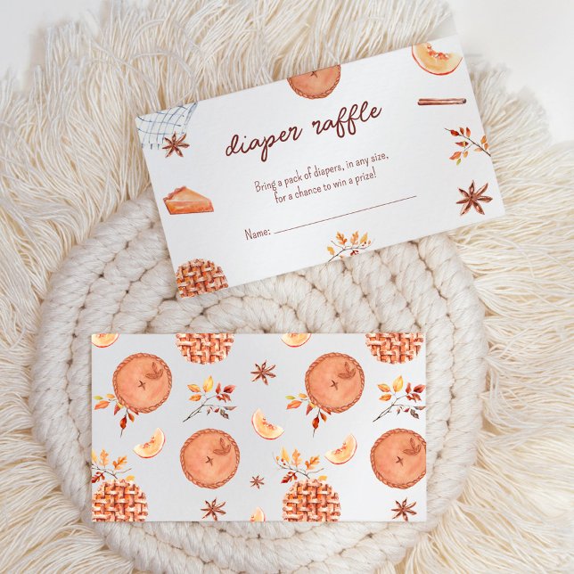 Cutie Pie Is On The Way Baby Shower Diaper Raffle Enclosure Card (Creator Uploaded)