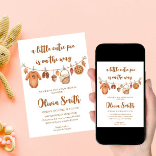 Cutie Pie is on the Way, Fall Baby Shower Invitation