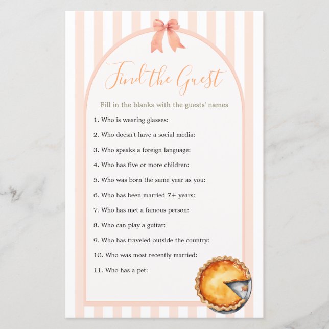 Cutie Pie Orange Gingham Find The Guest (Front)