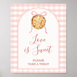Cutie Pie Pastel Pink Baby Shower Love is Sweet Poster