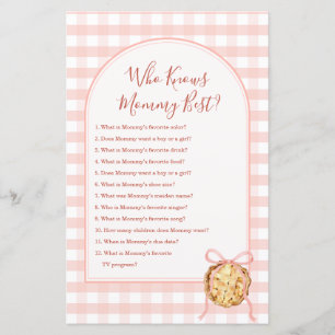 Cutie Pie Pastel Pink Gingham Who Knows Mummy Best