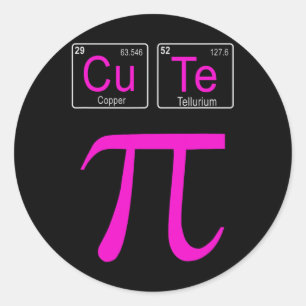 Cutie Pie Pi Day Cute Math Chemistry Periodic Tabl Classic Round Sticker