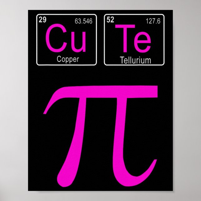 Cutie Pie Pi Day Cute Math Periodic Table Pun Gift Poster (Front)