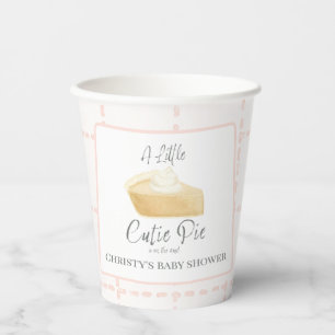 Cutie Pie Pink Fall Plaid Girl Baby Shower  Paper Cups