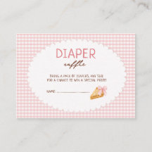 Cutie Pie Pink gingham Baby Shower diaper raffle