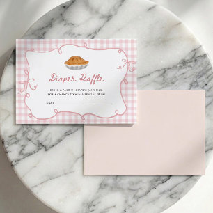 Cutie Pie Pink Gingham Diaper Raffle Card