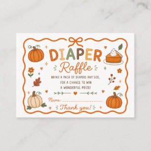 Cutie Pie Pumpkin Baby Shower Diaper Raffle Enclosure Card