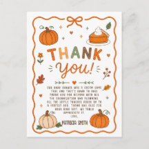 Cutie Pie Pumpkin Baby Shower Thank You