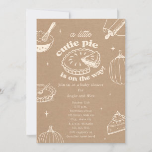 Cutie Pie Pumpkin Cardstock Neutral Baby Shower Invitation