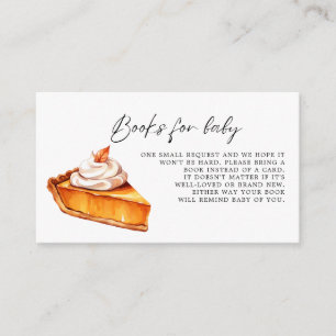 Cutie Pie Pumpkin Fall Baby Shower Books for Baby Enclosure Card