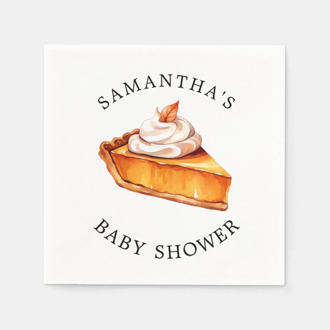 Cutie Pie Pumpkin Fall Baby Shower  Napkin (Front)