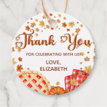 Cutie Pie Pumpkin Fall Boy Girl Party Thank You