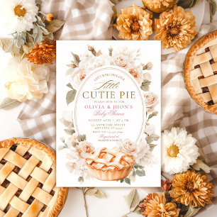 Cutie Pie Pumpkin Floral Baby Shower Invitation