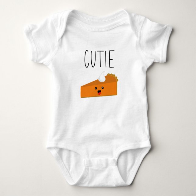 Cutie Pie Pumpkin Pie Baby Bodysuit (Front)