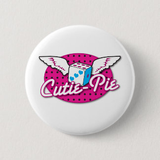 Cutie-Pie rockabilly cute dice with wings 6 Cm Round Badge