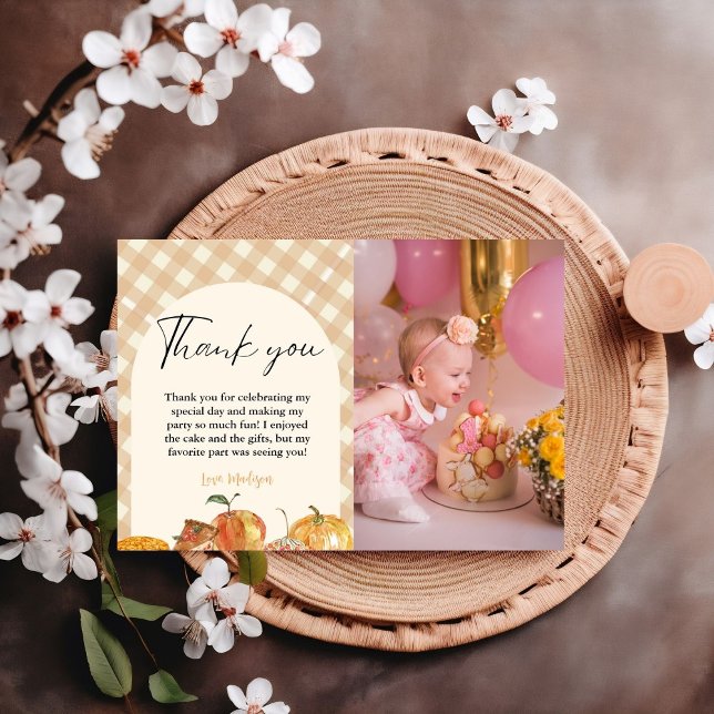 Cutie Pie Thanksgiving Birthday Thank you Card (Creator Uploaded)