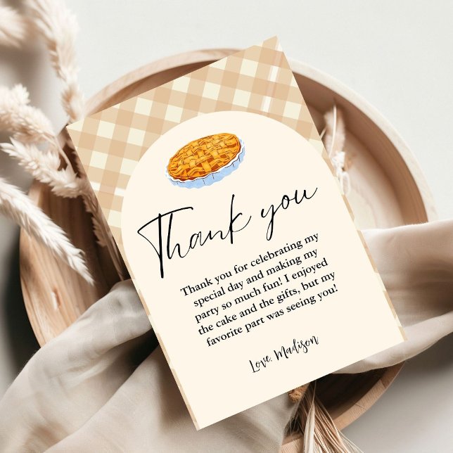 Cutie Pie Thanksgiving Birthday Thank you Card (Creator Uploaded)