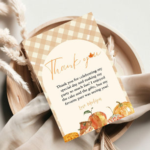 Cutie Pie Thanksgiving Birthday Thank you Card
