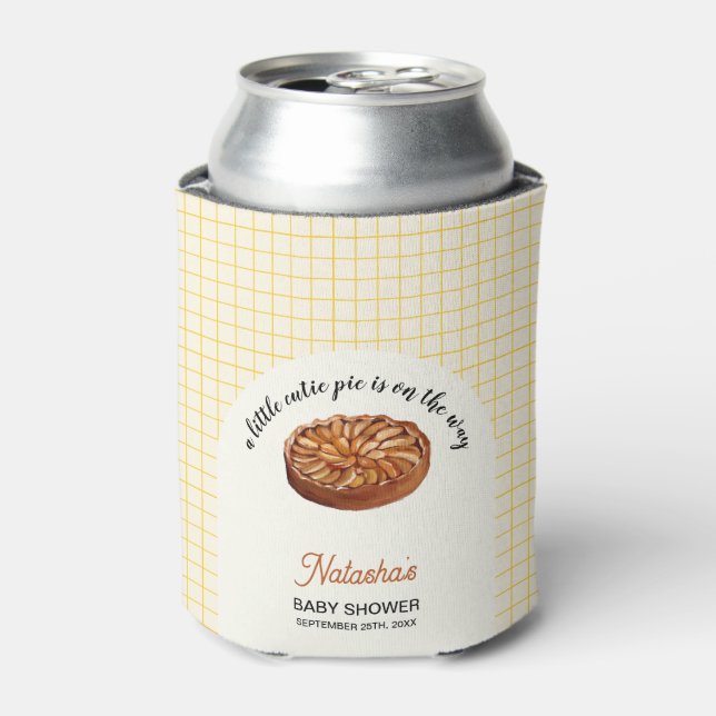 Cutie Pie Thanksgiving Fall Baby Shower  Can Cooler (Can Front)