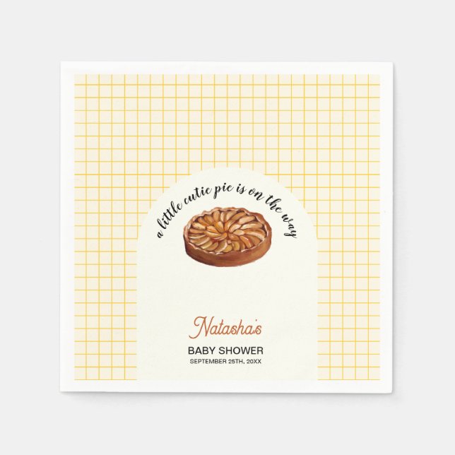 Cutie Pie Thanksgiving Fall Baby Shower  Napkin (Front)