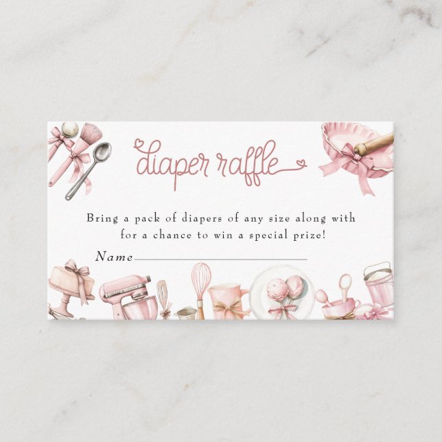 Cutie Pie | Watercolor Pink Girl Baby Shower Enclosure Card (Front)