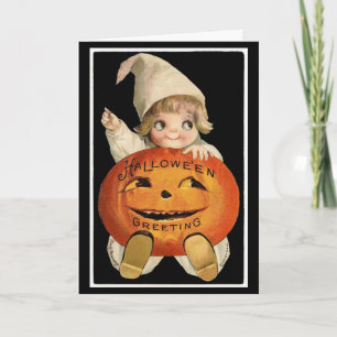 Cutie-Pie With Pumpkin – Halloween Card