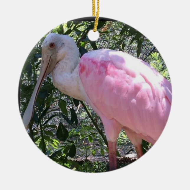 CUTIE PINK FLAMINGO CHRISTMAS ORNAMENT (Front)