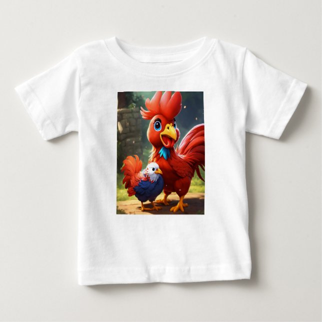 Cutie Q Rooster Rumble: Battle of the Adorable Fig Baby T-Shirt (Front)