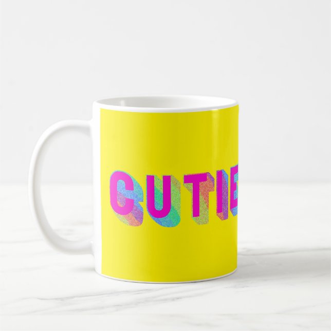 Cutie Rainbow Typography mug (Left)