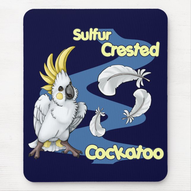 "Cutie" Sulphur Crested Cockatoo Mousepad (Front)